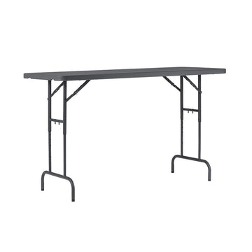 Zown Height Adjustable Rectangular Plastic Folding Table - 6ft x 2ft 6 (1830mm x 760mm)